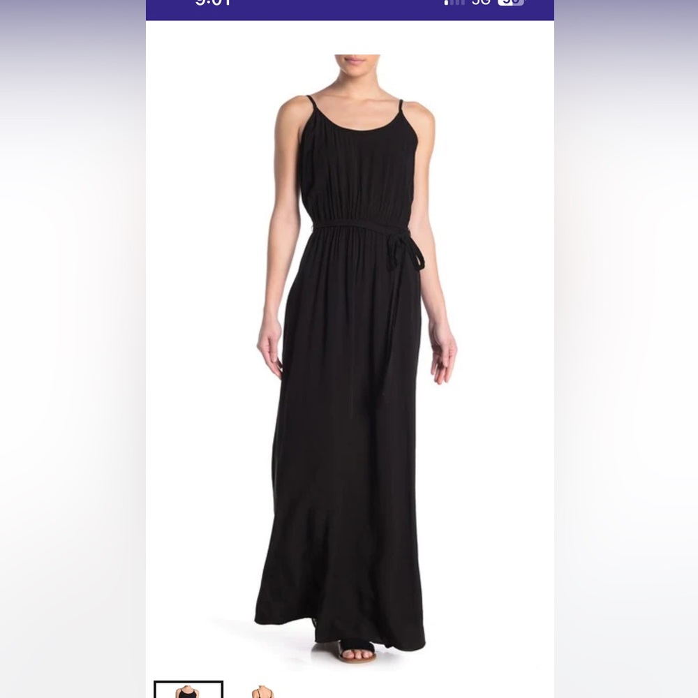 Michael Stars black racerback tank maxi dress sundress S/M